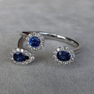 ML041 Or 18K, saphirs et diamants