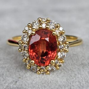 ML029 Or 18K, saphir et diamants