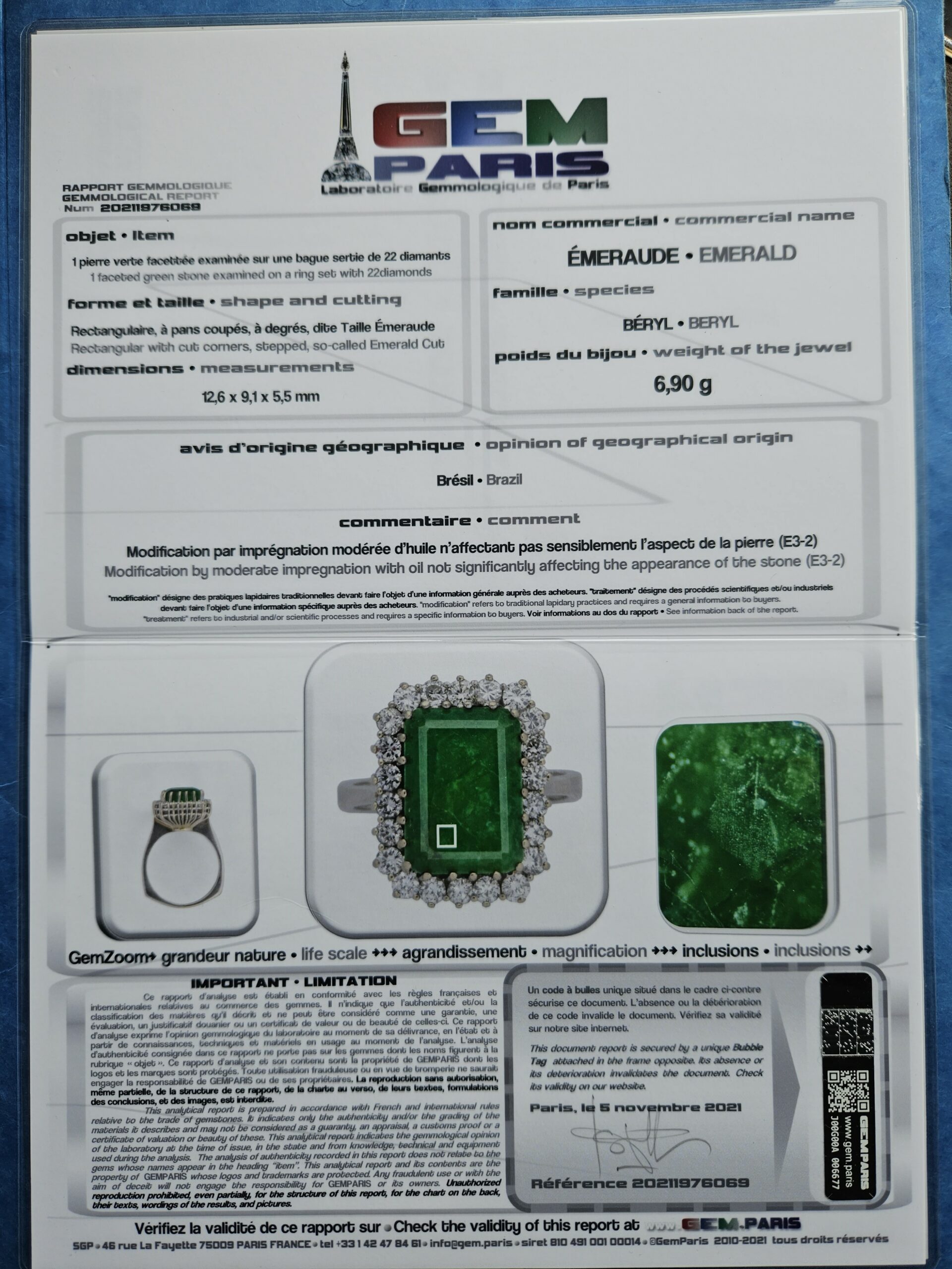 ML030 Or 14K, émeraude et diamants – Image 9