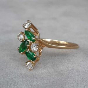 ML172 Or 18K, émeraude et diamants