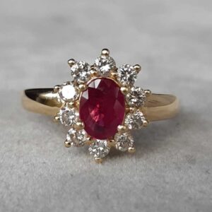 ML23B Or 18K, rubis et diamants