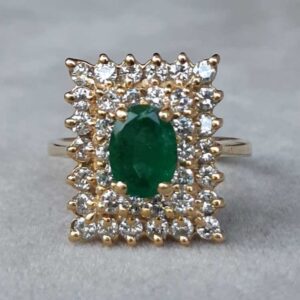 ML082 Or 18K, émeraude et diamants