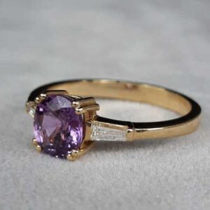 ML51A Or 18K, saphir violet et diamants