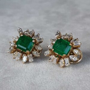 ML189 Or 14K, émeraudes et diamants
