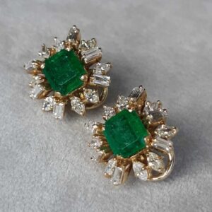 ML189 Or 14K, émeraudes et diamants