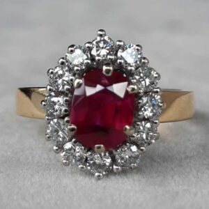 ML186 Or 18K, rubis et diamants