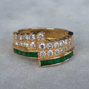 ML068 Or 18K, émeraudes et diamants
