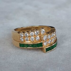 ML068 Or 18K, émeraudes et diamants