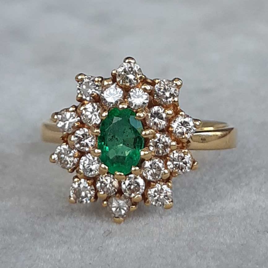 ML021 Or 18K, émeraude et diamants